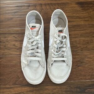 Nike White and Gray Canvas  Sneakers